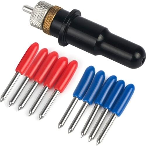1Pc Roland Blade Holder Black Colour +5 Pcs 45 + 5 Pcs 60 Degree Refine Rabbit Redsail Cutter Plotter Cutting Blades