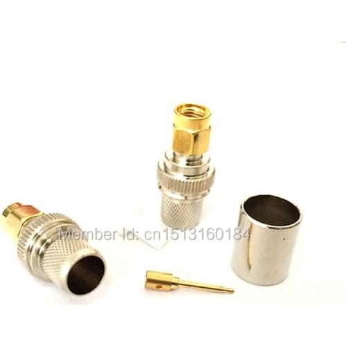 1pc SMA Male Plug RF Coax Modem Convertor Connector Crimp RG8,RG213,LMR400 Straight Nickelplated NEW wholesale