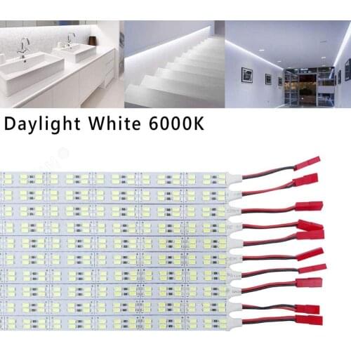 10pcs Double Row Led Bar DC12V 0.5M Rigid Hard LED Strip Light SMD5630 84LEDs Super Bright Home Light Aluminum