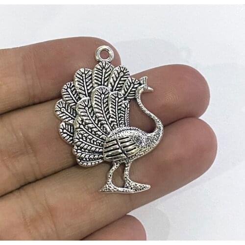 12pcs Charms bird peacock peafowls maurya 35x26mm Pendants Necklace Jewelry Making Supplies,Findings Gifts For Women