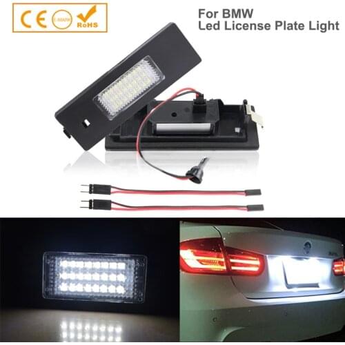 2Pcs No Error LED Number License Plate Light Lamp Car Acceessories For BMW E81 E87 F20 F21 E63 E64 F06 F12 F13 E85 E86 E89 Z4 I3