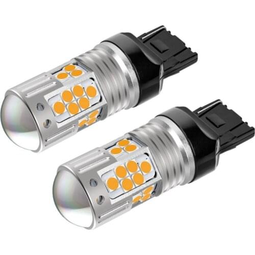 2Pcs T20 7440 W21W WY21W Super Bright LED Car Brake Bulbs Turn Signals Auto Parking Lamp Daytime Running Light Red White Yellow