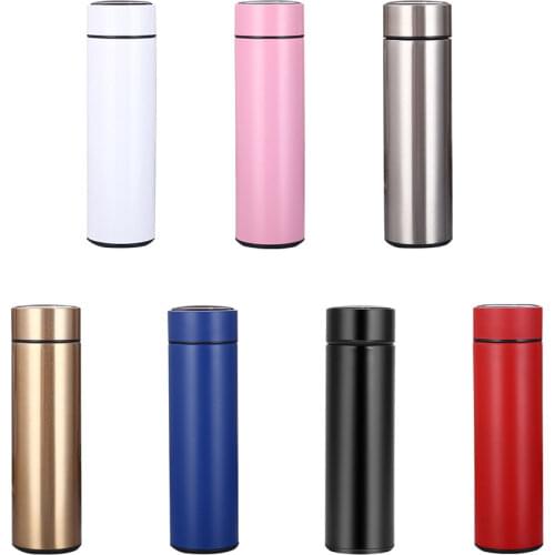 500ml Portable Double-Layer Intelligent Stainless Steel Smart Temperature Insulation Water Bottle Digital Display Water Cup