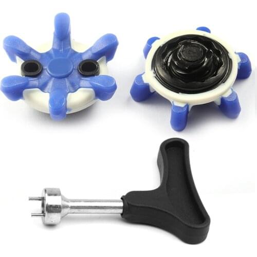 56 pcs Tour Lock Golf Shoe Spikes with Wrench Golf Cleats Replacement Easy Install 2 Colors