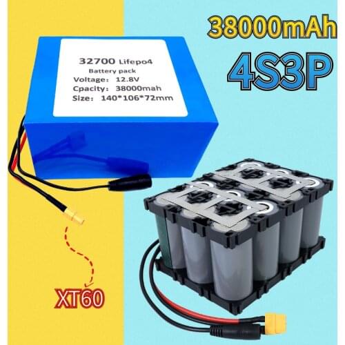 32700 Lifepo4 battery 4S3P 12.8V 38Ah 4S 40A 100A balanced BMS for electric boat and uninterruptible power supply 12V