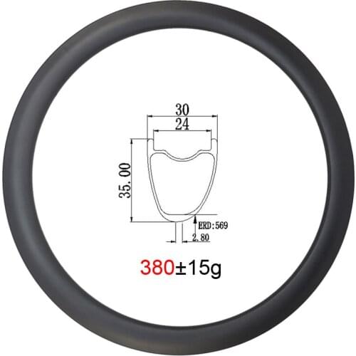 LIENGU 380g 700C 35mm Asymmetric Road Disc Brake Bike Carbon Rim Hookless Tubeless Bicycle Wheel 30mm Width 20 24 28 32 Holes