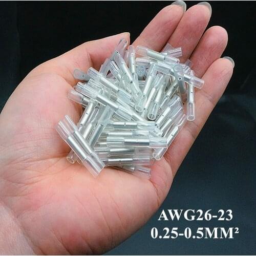 26-24AWG 0.25-0.5mm ² HDPE Material Waterproof Electrical Wire Connectors Heat Shrink Butt Connectors Crimp Terminals 10pcs