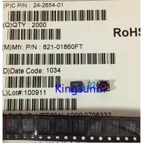 Free shipping 10pcs SMD common mode choke inductance 821-01860FT screen printing 1-1860F 2X1UH 6X5MM EE
