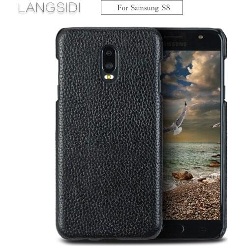 Cases For Samsung Galaxy S8 phone case real calf leather back cover / Litchi texture case Genuine Leather phone case