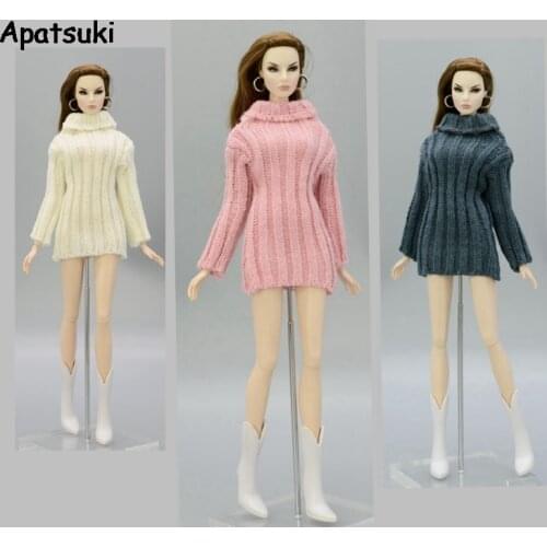 Kids Toy Knitted Woven Handmade Tops Sweater For Barbie Doll Clothes Hat For Blythe Doll Gifts 1/6 Doll Accessories