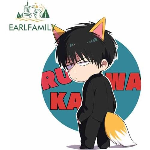 EARLFAMILY Sports Play Basketball Creative Cartoon Anime Character Car Stickers Vinyl JDM Accessories Motorcycle Helmet Decal