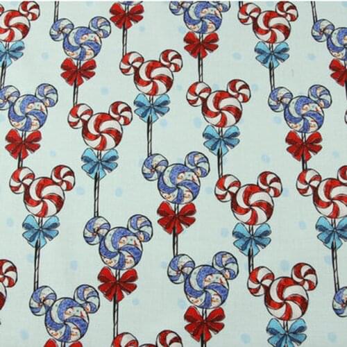 Cotton Fabric Cartoon Cute Lollipops Digital Printing Kids Fabric DIY Sewing Material Hometextile Backpacks