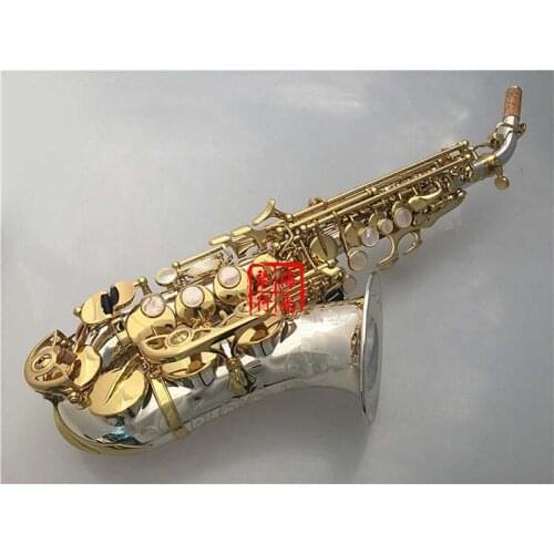 Curved Soprano Saxophone SC-9937 Nickel Silver Brass Sax Mouthpiece Patches Pads Reeds Bend Neck and Hard box
