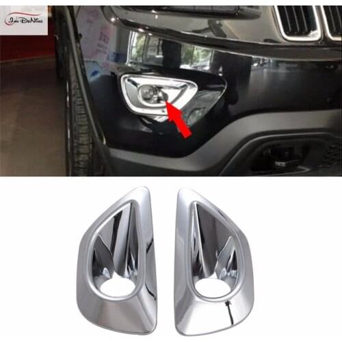 JanDeNing 2PCS/Set For Jeep Grand Cherokee 2014-2016 Chrome plated ABS Front Fog Lights Lamp Cover Frame Trim Emblems