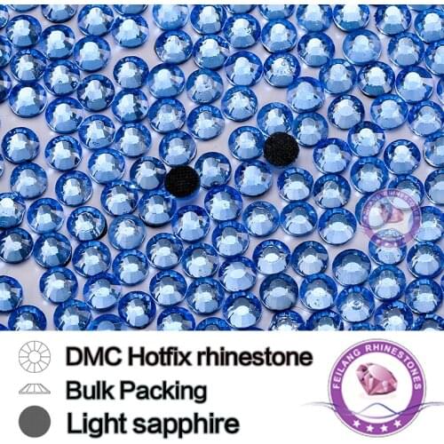 Light Sapphire DMC HotFix Rhinestones SS6 -SS30 Bulking Packing For Garmengs Bags And Shoes
