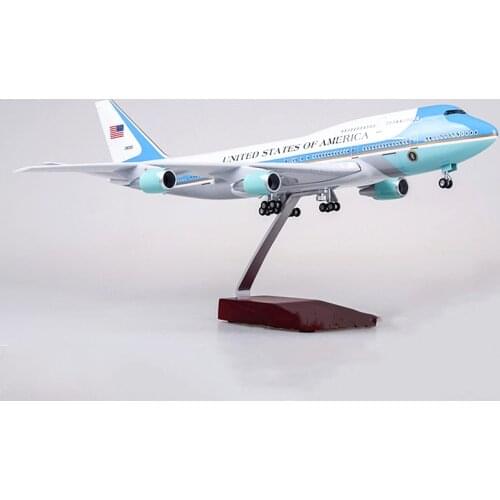 47CM 1:150 Scale Airplanes Air Force One Boeing B747 Model With Light resin diecast Aircraft Plane Model Collectible Decoration
