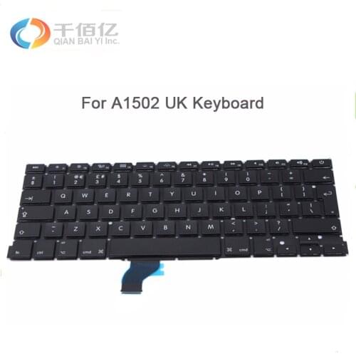 New For Macbook Pro Retina 13" A1502 Keyboard Replacement without Backlight ME864 ME865 ME866 UK Laptop Keyboard