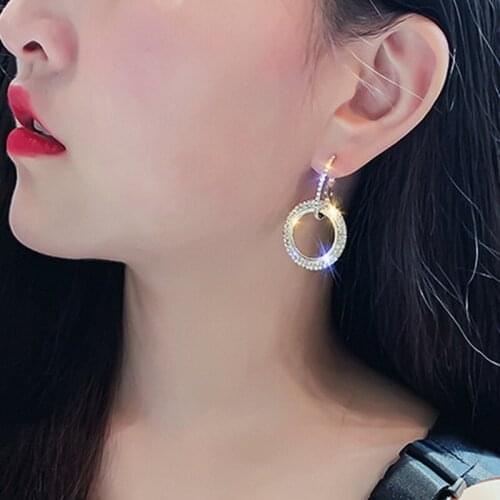 Iutopian 2020 New Arrival Korean Style Fashion CZ Round Drop Dangle Earrngs For Woman Gift Anit Allergy #IUE069