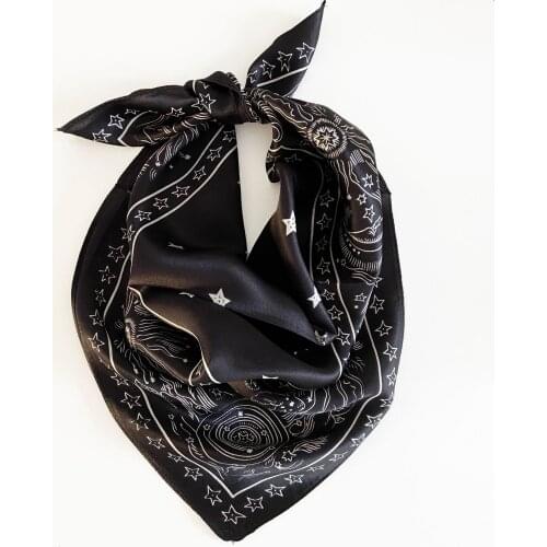 Luxury Silk Hair Scarf For Women Fashion Print Neckerchief Cute Headband Small Hijab ScarfsFemale 53*53cm Bag Scarfs For Ladies