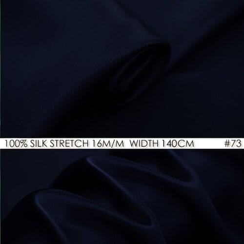 SILK STRETCH SATIN 140cm width 16momme 2021 New Desigual Color Midnight Blue 73