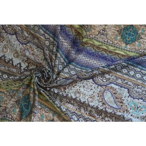 Width 1.5m chiffon fabric paisley and flowers pattern for apparel and scarf LS-2667