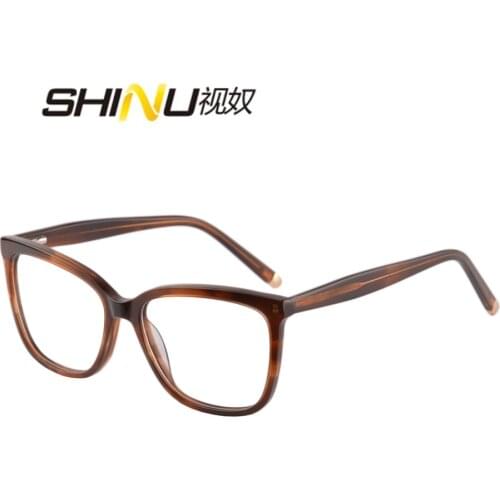 SHINU Brand Progressive Reading Glasses men woman anti blue rays acetate optics eyeglasses prescription spectacle frame RD377