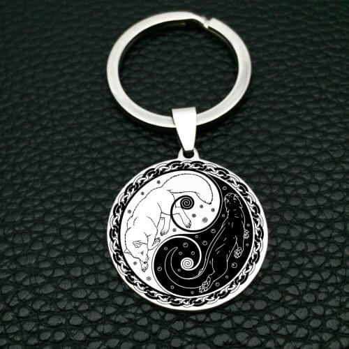 Tai Ji Yin Yang Fox Keyring New Listing Dog Keyrings Jewelry Best Gift Factory Price for You YP6684