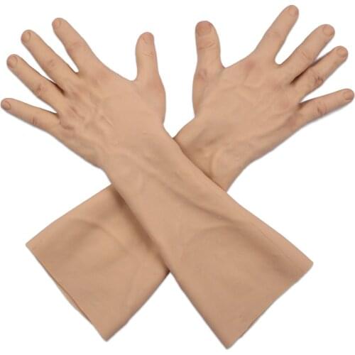 Upgrade Silicone Lifelike Prosthesis Hand Sleeve Highly Simulated Skin Artificial Arm Cover for Scars Crossdresser Drag Queen