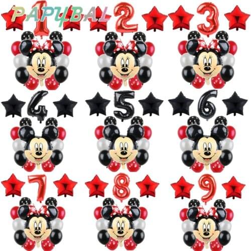 14pc Mikcey Minnie Party Balloons Mickey Mouse Birthday Party Decorations Baby Shower Decor Kids Party Mickey Balloon Air Globos