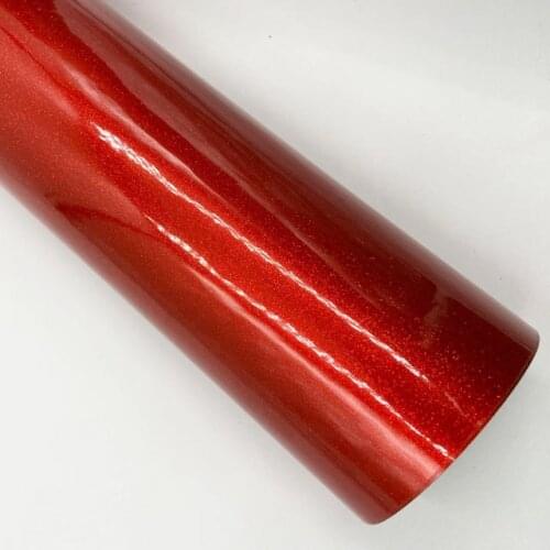Premium High glossy Red Diamond pearl glitter wrapping vinyl film Glossy red diamond glitter car sticker