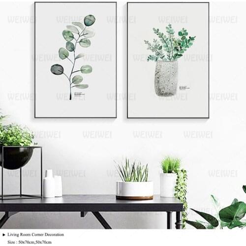 Weiwei Watercolor Plants Leaf Canvas Poster Nordic Style Print Scandinavian Wall Art Painting Decoration Pictures Minimalist