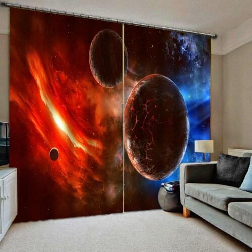 Red Star curtains world 3D Curtains Living Room Bedroom Drapes Cortinas Customized size Blackout curtain