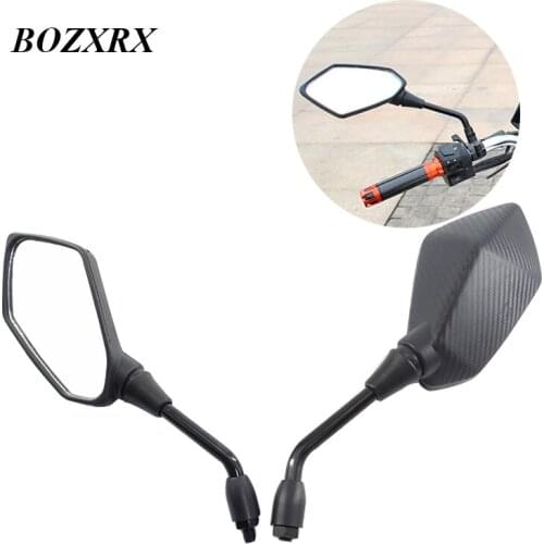 2Pcs Motorcycle Black Rear View Mirrors Handlebar Rearview Mirror 8mm 10mm Motocross Back Side Mirror ATV Moto Dirt Pit Bike