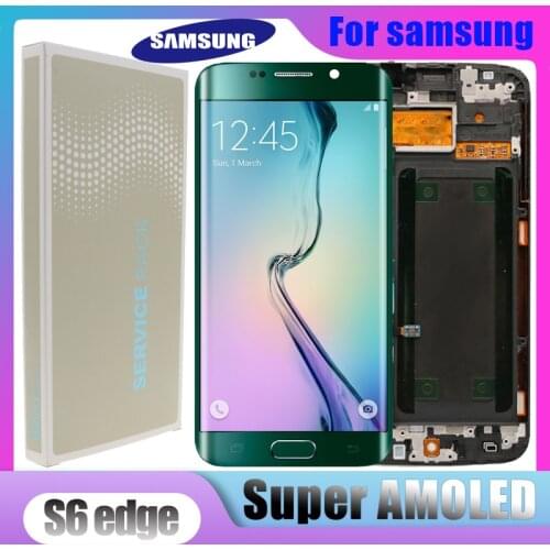 5.1''ORIGINAL SUPER AMOLED LCD with Frame for SAMSUNG Galaxy s6 edge Display G925 G925I G925F Touch Screen Digitizer