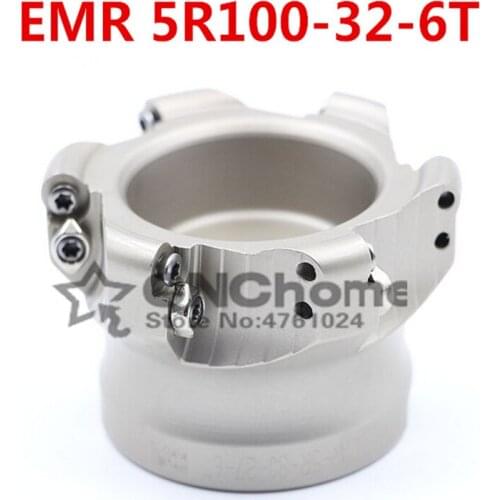 1pcs EMR5R 100-32-6T For RP Carbide Inserts Face Milling Cutter Round Nose Milling Cutter CNC Milling Tools