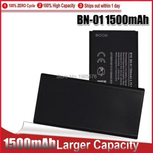 1PCS Original BN-01 phone battery for Nokia Lumia X 1045 RM-980 X2 X Plus 1013 BN-01 1500mAh