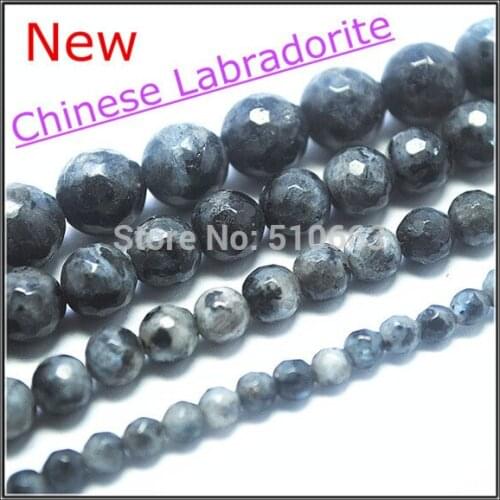Nature faceted chinese labradorite stone beads accessories charms mens bracelet making size 4mm 6mm 8mm 10mm 12mm