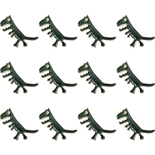 10Pcs Cartoon Dinosaur Enamel Pin Cute Metal Brooches for Kids Jurassic Badges Backpacks Animal Pins Jewelry Gift