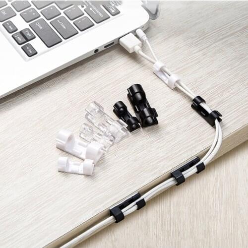 20pcs/set Self-adhesive Transparent Wire Cable Organizer Cable Clips Cord Holder Portable Mini Cable Protector