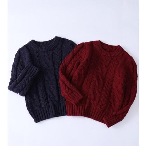 2021 Kids Sweaters Spring Winter Baby Boys Girls Warm Tops Thicken Knitted Bottoming White Coffee High Quality