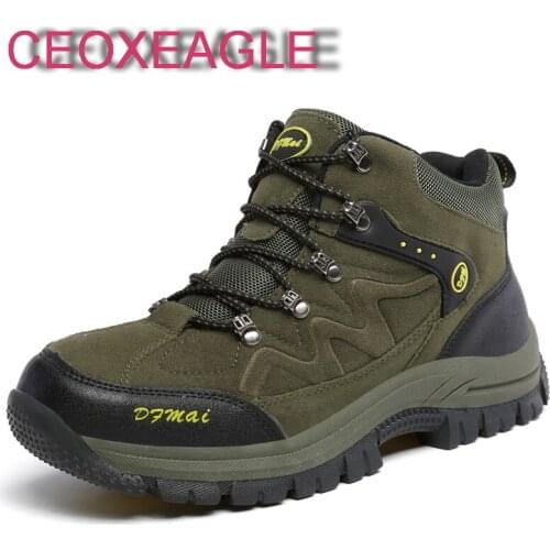 2021 Top Outdoor Mountain Desert Climbing shoes. Men Ankle Hiking Boots Plus Fashion Classic Trekking Sport Footwear Resistant