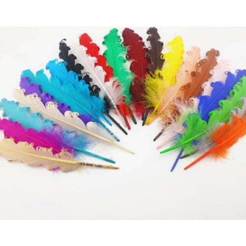 100 pcs 14-18cm curly nagorie goose feathers DIY Party Wedding Jewellery Adornment roll pad accessories 21 colors IF22