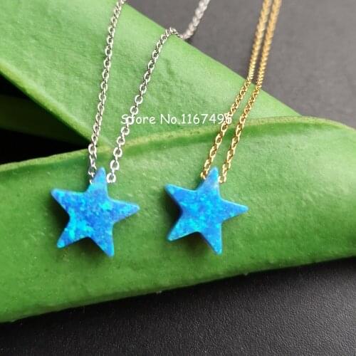 50pcs/lot 10mm 925 Sterling Silver Star Opal Necklace for women Star Fire Opal Necklace for gift