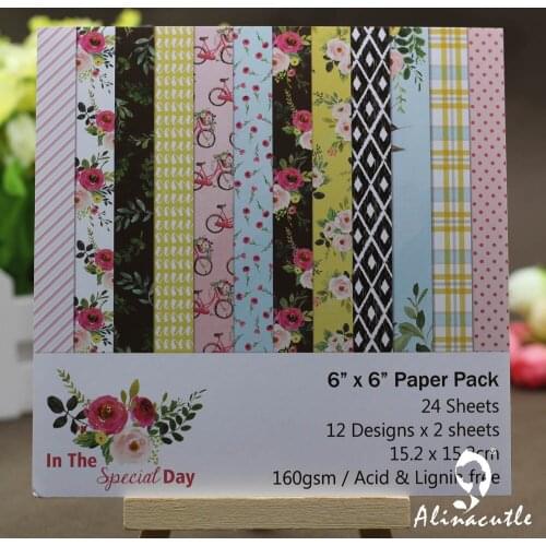 AlinaCraft 24 sheets 6"X6" in the special day patterned paper Scrapbooking paper pack handmade craft paper craft Background pad