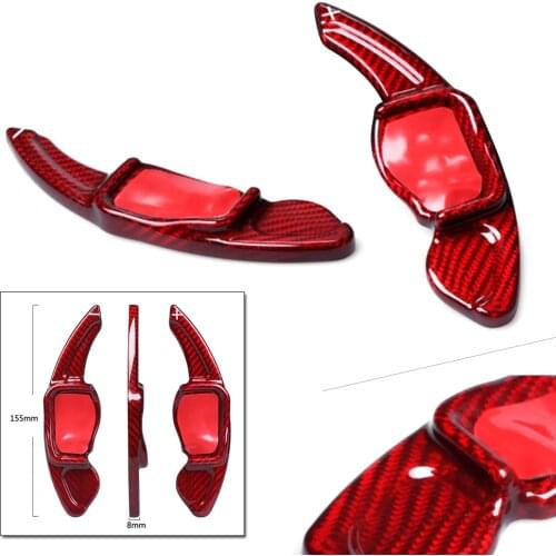 Real Carbon Fiber Car Steering Wheel Paddle Shift Extension Shifter For Volkswagen VW Golf MK5 MK6 GTI R20 R32 R36 CC Scirocco