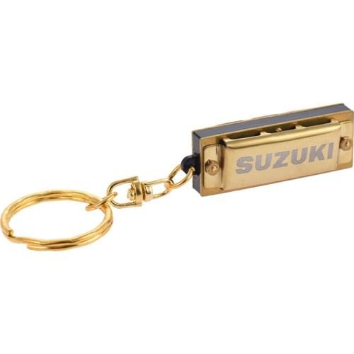 Suzuki Harmonica Mini 5 Holes 10 Tone Harmonica Keychain Key of C Golden