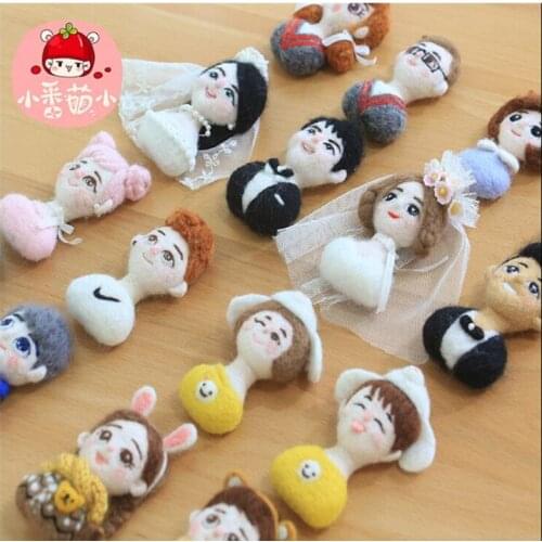 Portrait Brooch wool brooch needlepoint kit wool felt needle felting craft needlecraft DIY handmade