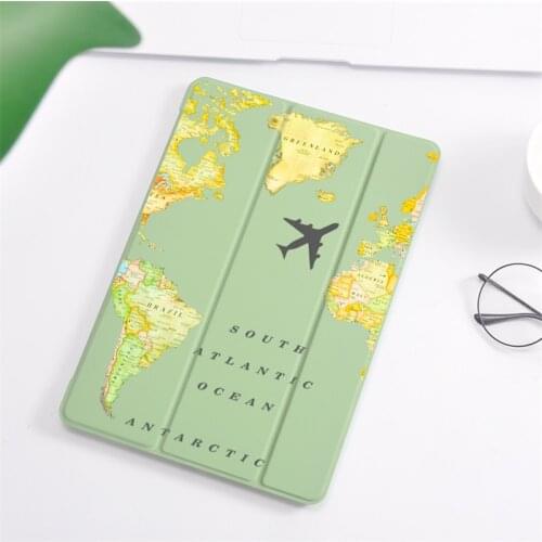 Travel World Map iPad Case For iPad Air 1 2 Cases Soft Silicone Back Funda Protective Cover iPad 7th Generation Case Mini 1 2 3