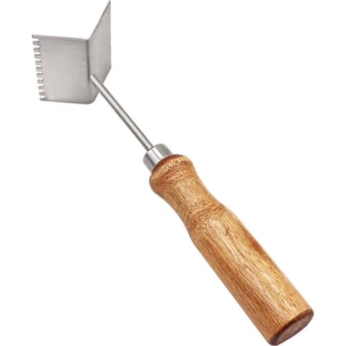 Stainless Steel Beehive Cleaning Shovel with Wooden Handle for Clean Frame Nest Bee Case Board Cleaner Beekeeper Equipment