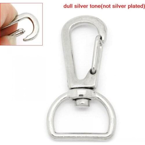 DoreenBeads Retail Carabiner Swivel Clasps For Key Ring Silver Color 4x2.1cm,30PCs